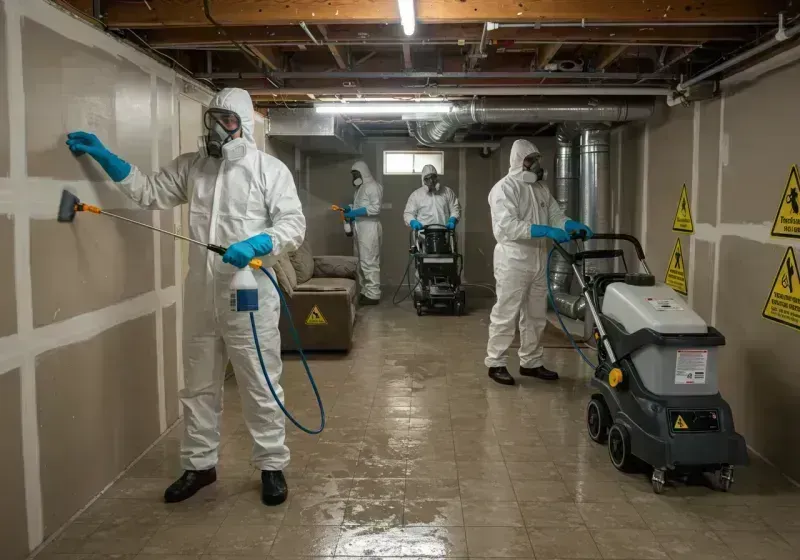 Basement Moisture Removal and Structural Drying process in Lake Junaluska, NC